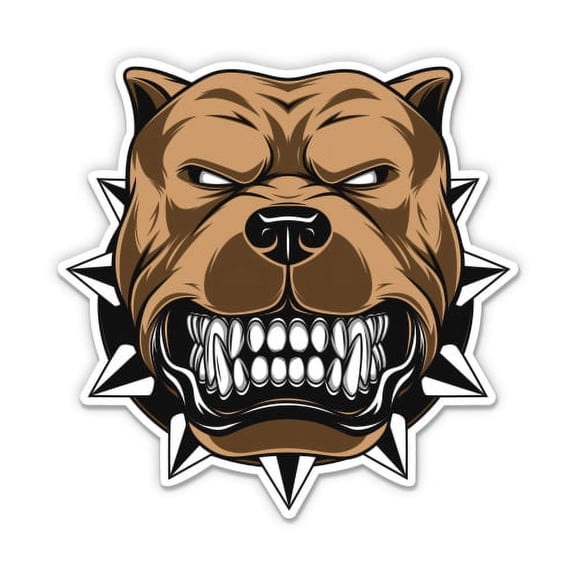 Angry Pitbull - 3" Vinyl Sticker - For Car Laptop Water Bottle Phone - Waterproof Decal