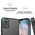thumbnail image 5 of TJS for TCL K11 T432W / TCL 502 Phone Case, with Tempered Glass Screen Protector, Dual Layer Hybrid Magnetic Support Shockproof Heavy Duty Cover (Black), 5 of 5