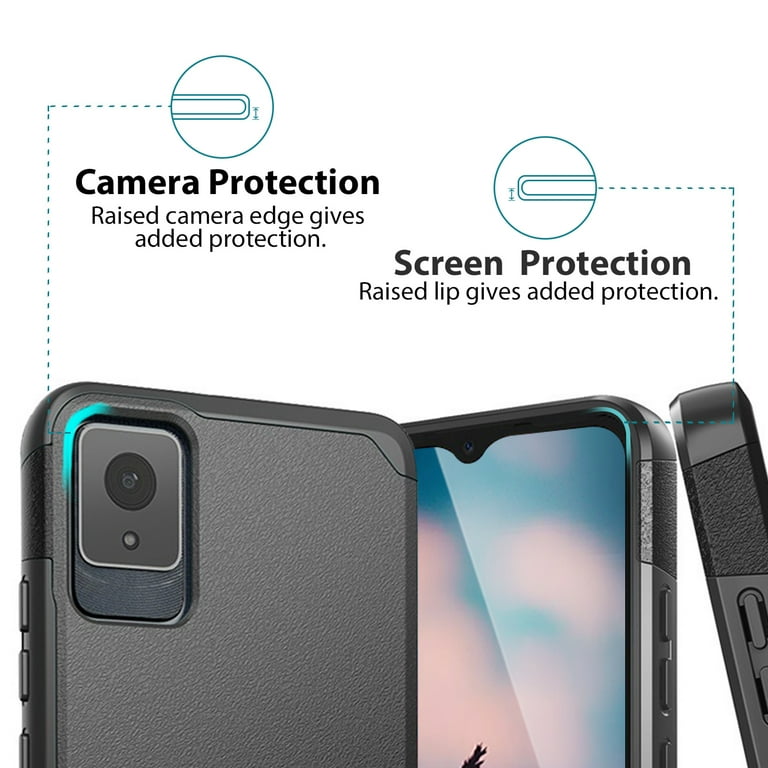 TJS for TCL K11 T432W / TCL 502 Phone Case, with Tempered Glass Screen Protector, Dual Layer Hybrid Magnetic Support Shockproof Heavy Duty Cover ... TJS for TCL K11 T432W / TCL 502 Phone Case, with Tempered Glass Screen Protector, Dual Layer Hybrid Magnetic Support Shockproof Heavy Duty Cover ...