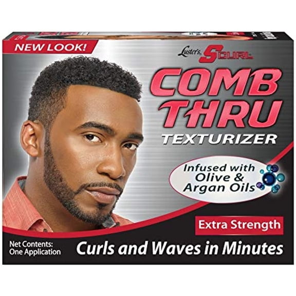 Lusters S-Curl Kit 1 Application Extra Strength Comb Thru Texturizer with Olive Oil & Argan Oil, 4 oz - 2 Pack