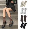 thumbnail image 4 of Calcetines tobilleros holgados de verano para mujer japonesa, medias holgadas de Jacquard de encaje transparente dulce, 4 of 5