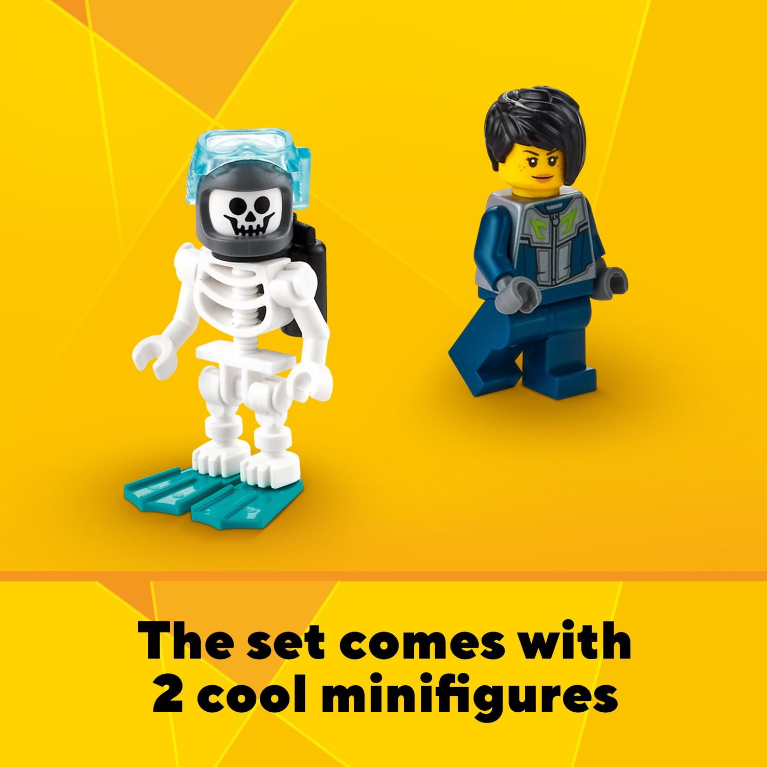 LEGO Creator 3 in 1 Sunken Treasure Mission Submarine Toy, Underwater Creatures Transform from Octopus TP Lobster to Manta Ray, Fun Sea Animal Figures, 31130 Plastic