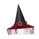 thumbnail image 1 of Sombrero de bruja Yuyangstore negro para mujer accesorios de disfraz Sombrero puntiagudo rojo, 1 of 8