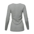 thumbnail image 3 of A2Y Women's Basic Solid Long Sleeve Crew Neck Fitted Thermal Top Shirt Heather Grey M, 3 of 5