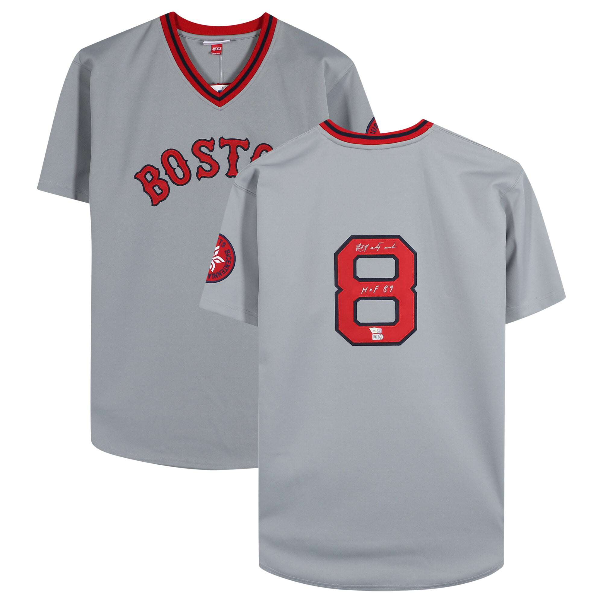 Carl Yastrzemski Gray Boston Red Sox Autographed Mitchell and Ness  Authentic Jersey with HOF 89 Inscription 