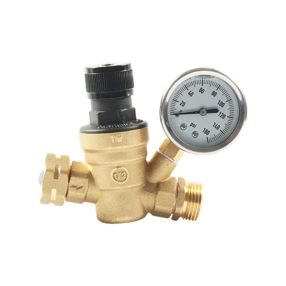 Motorhomes Campers Water Pressure Regulator With Silicone Oil Gauges 3/4" Connector & Double For Travel Trailers