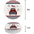 thumbnail image 1 of FMSHPON Independence Day Vintage Pickup Truck with American Flag Retro Car Set of 4 Round Coaster for Drinks, Absorbent Ceramic Stone Coasters Cup Mat with Cork Base for Coffee Table Bar Decor, 1 of 6