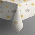 thumbnail image 4 of Beige Sun Moon Planet Star Pattern Rectangle Tablecloth 60"x120",Waterproof Polyester Rectangle Table Cloth, Wipeable Spillproof Polyester Tablecloth for Dining, Camping, Indoor and Outdoor, 4 of 6