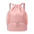 thumbnail image 1 of Mochila deportiva con cordón, bolsa de gimnasio, resistente al agua, bolsa de baloncesto, bolsa con cierre Rosa, 1 of 8