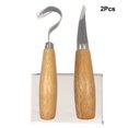 thumbnail image 1 of 2 uds nuevo cortador de tallado en madera de acero inoxidable carpintería escultural DIY mango de madera cuchara tallado cuchillo herramientas de grabado en madera Kit, 1 of 2