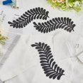 thumbnail image 4 of 4pairs Computerized Embroidery Cloth Iron on/Sew on Patches Leaf Cloth Appliques Black 195x60x1mm, 4 of 9