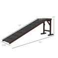 thumbnail image 3 of Dog Ramp For Bed, Pet Ramp For Dogs With Non-Slip Carpet And Top Platform, 74" X 16" X 25", Brown, 3 of 8