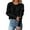 Black, variant on Herrnalise Women's Knitted Crop Tops Autumn And Winter Casual Round Neck Pullover Blouse Knitting Long Sleeve Solid Tops Sweaters Pullover Jumper Sweaters