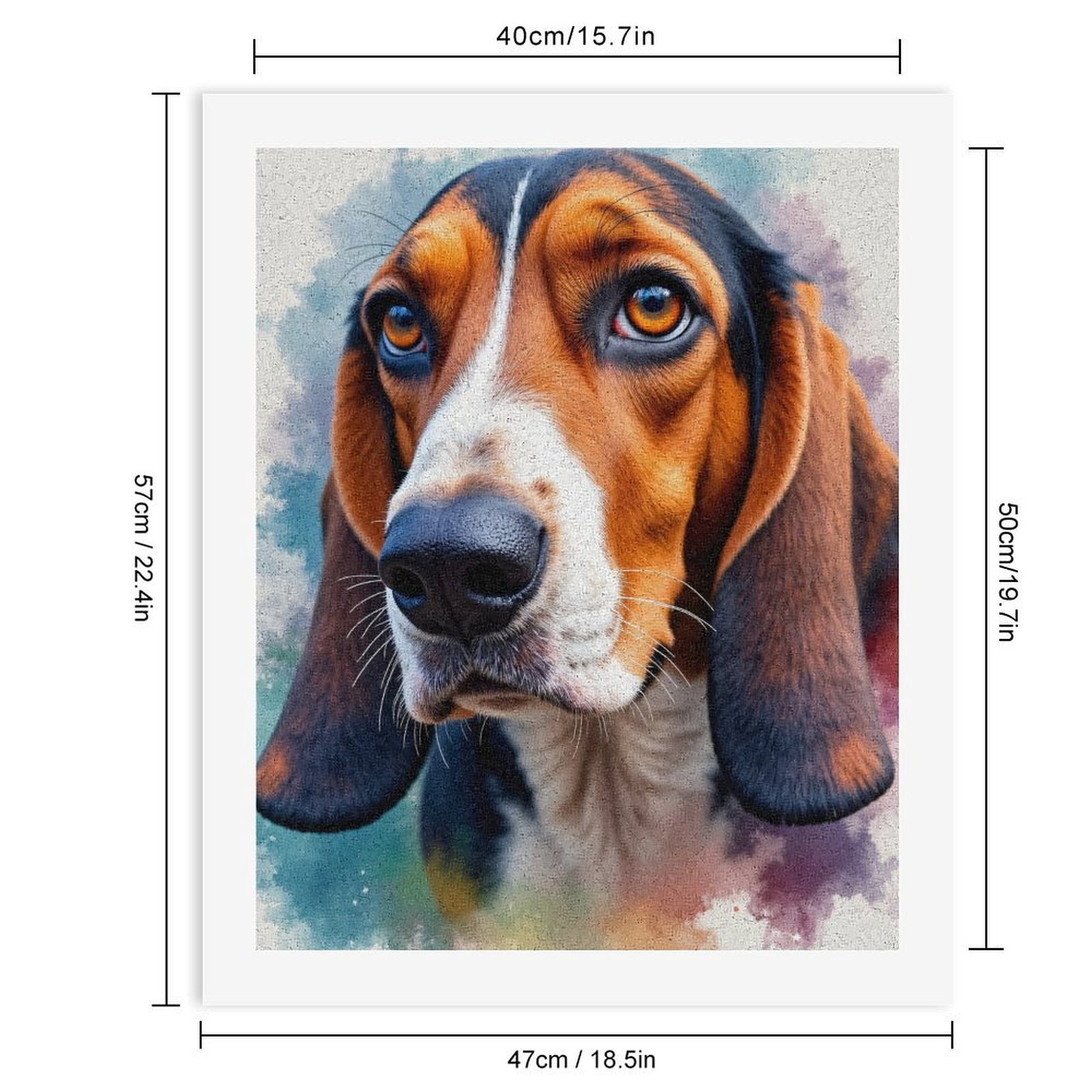 Paint By Numbers Kit for Adults Beginner - Basset Dog Portrait Art Watercolor DIY Canvas Painting Kits for Adults, Frameless Paint By Number for Adults for Home Wall Decor 16x20 Inch