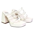 thumbnail image 4 of XY London Womens Colt Strappy Square Toe High Block Heel Mule Sandals, 4 of 4
