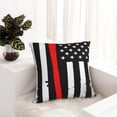 thumbnail image 5 of Wukai Firefighters USA Flag Premium Polyester Fleece Pillow Covers with Hidden Zipper Closure,Luxuriously Soft and Durable-16"x16", 5 of 7