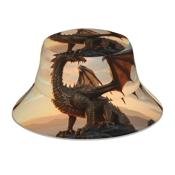 Balery Sky Sunset Bronze Dragon Sombreros para el sol para hombre y mujer, sombrero de pescador con UPF 50+