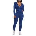 thumbnail image 2 of SBYOJLPB Women's Two Piece Tracksuit Set Long Sleeve Zipper Hoodie Jacket with Sweatpants Sweatsuit Jogger Workout Set Blue S, 2 of 4