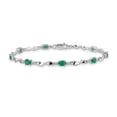 thumbnail image 3 of 10k White Gold Diamond and Emerald Bracelet, 3 of 5