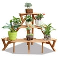 thumbnail image 5 of SNAIL 3 Tier Floral Corner Plant Stand Wood Flower Pot Rack Stair Display Ladder, 5 of 9