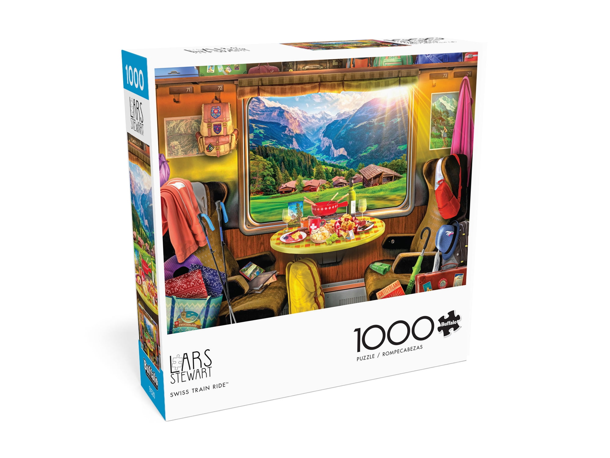 Buffalo Games 1000-Piece Lars Stewart Swiss Train Ride Interlocking Jigsaw Puzzle