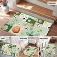 thumbnail image 3 of Rectangle Rug 2x3ft Area Rug, Sports Balls Basketball Football Area Rugs for Living Room Bedroom, Green Plaid Patchwork Floor Mat Non-Shedding Non-Slip Carpet Indoor Accent Rugs, 3 of 9