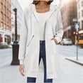 thumbnail image 2 of Lumtrix Long Hoodies for Women Zip Up Tunic Sweatshirt Cute Fall Jackets | Oversized Sweatshirt Travel Hoodie Lightweight Workout Jackets White XL, 2 of 7