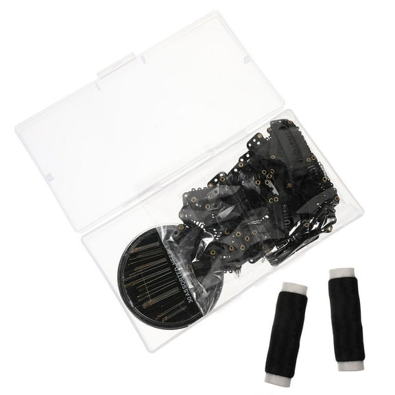 WORGEOUS  Hair Extension Clips Kit Wig Making Brown Wigs for Women Black