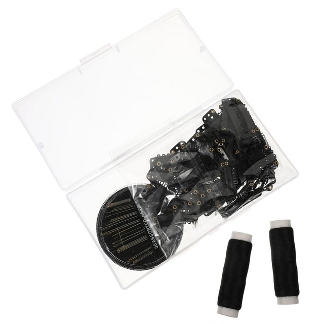 HAMPPLIES 1Set Hair Extensions Clip Set Black U Shape Snap Clips for Secure Wig Styling and Hair Accessories