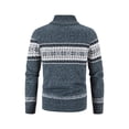 thumbnail image 3 of DYMADE Men's Argyle Print Pockets Full Zip Stand-Up Collar Sweater Cardican, 3 of 3