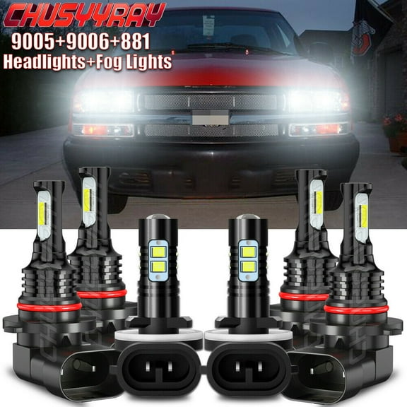 For Chevrolet S10 2000 2001 - 2004 Combo LED Headlights Hi/Lo Fog Lights Kit