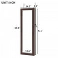 thumbnail image 2 of Aukfa Jewelry Mirror Cabinet Organizer Armoire Wall/Door Mounted Lockable - Brown, 2 of 10