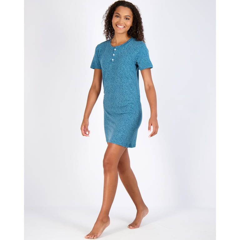 3 Pack: Women's Short Sleeve Henley Nightshirt Nightgown Sleep