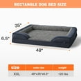 thumbnail image 5 of XXL Orthopedic Dog Bed with Headrest, Waterproof Dog Couch Bed with Removable Washable Cover, Dog Sofa Bed, Egg-crate Foam, Waterproof Lining, Nonskid Bottom, Gray, 48in, 5 of 8