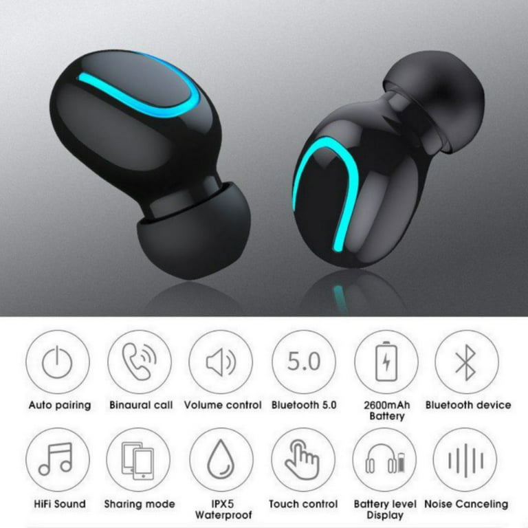 Wireless Earbuds Bluetooth 5.3 Headphones TWS Stereo Bass in-Ear Earphones  with IP5 Waterproof Built-in Mic Headset for Sport, 35Hours Playing Time,  Charging Case & 3 Ear Tips 