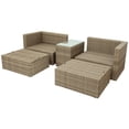 thumbnail image 5 of Canddidliike Outdoor Wicker Chaise Lounge Set 5 Piece Sectional Sofa with Thick Cushions and Side Table, Beige, 5 of 10