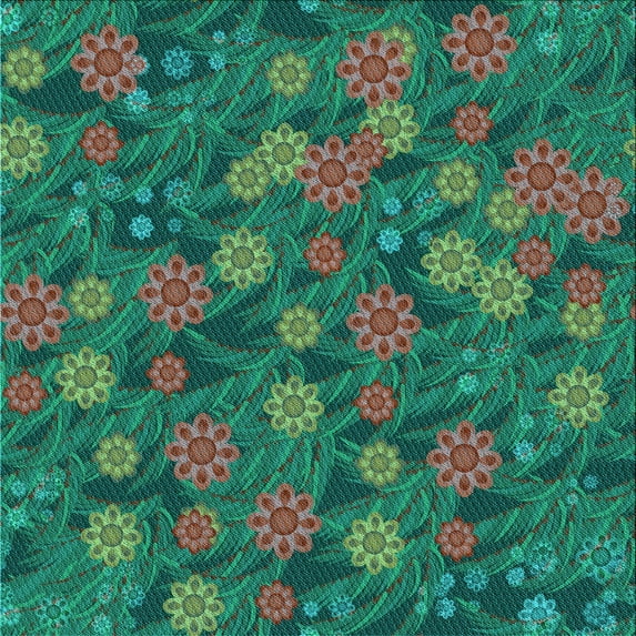 Ahgly Company Machine Washable Indoor Square Transitional Light Sea Green Area Rugs, 5' Square