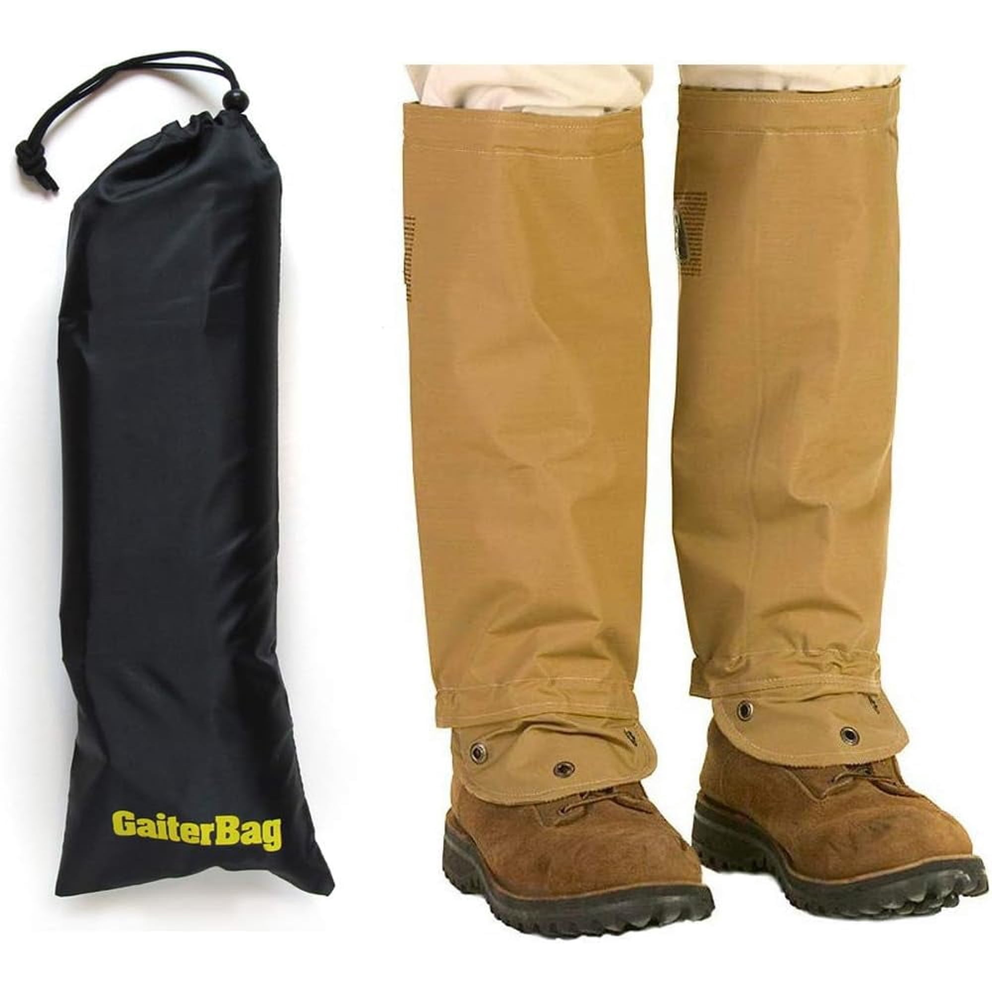 TurtleSkin SnakeArmor Snake Gaiters – Reversible Khaki with Nylon Storage Bag