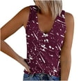 thumbnail image 2 of DailyTrove Women's Star Print Sleeveless Tank - V-Neck Casual Top, Whimsical for Festival & Summer, 2 of 4