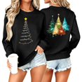 thumbnail image 2 of Taqqpue Women Christmas Sweatshirt Vintage Funny Xmas Tree Graphic Fleece Linend Pullovers Fall Winter Crewneck Oversized Long Sleeve Tops Ugly Christmas Sweater for Women, 2 of 7