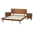 thumbnail image 2 of Baxton Studio Melora Brown Wood and Rattan Queen Size 3-Piece Bedroom Set, 2 of 12