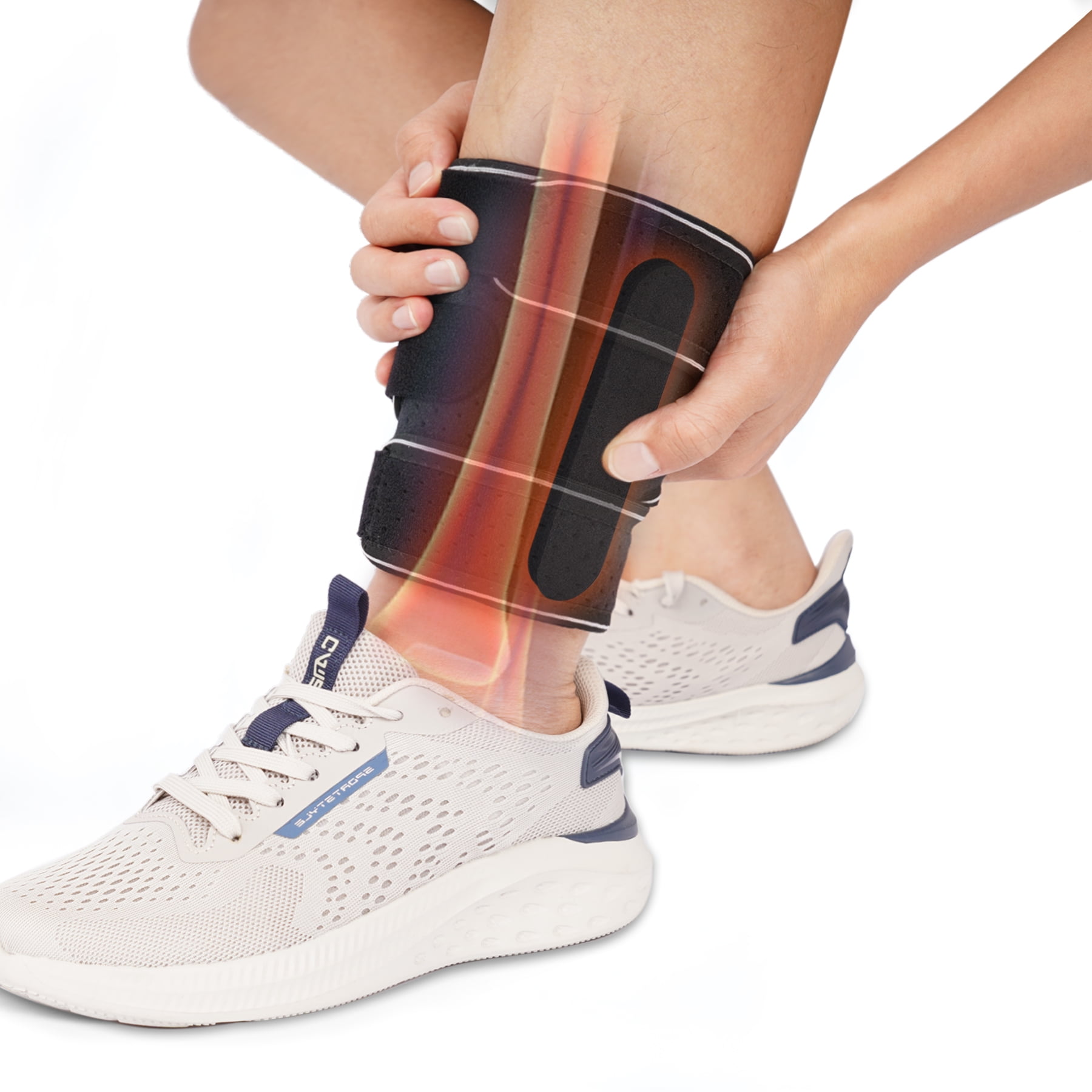 Feamero Calf Braces for Men and Women, Shin Compression Sleeve for Shin Splints Relief, Swelling, Sprains & Tears, Tibial Splint Support - M