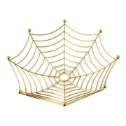 Spider Web Wire Basket Tabletop Decor, Gold, 10.5" x 3.25", Halloween by Way To Celebrate