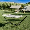 thumbnail image 2 of Hamac pour 2 Personnes avec Support, Cadre en Acier Robuste Supporte 450 Lb, Conception en Polyester Matelassé et Filet Respirant, Comprend un Sac de Rangement pour Cour Arrière, Patio, Camping, 2 of 6