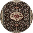thumbnail image 1 of Ahgly Company Machine Washable Indoor Round Traditional Black Brown Area Rugs, 4' Round, 1 of 7