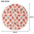 thumbnail image 6 of Red Strawberry Plants Fruit Flower Pink Pattern Round Tablecloth 60"x60",Wrinkle Wipeable Table Cloth for Kitchen Dining Room Picnic Patio Party, 6 of 6