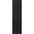 thumbnail image 6 of 18"W x 66"H Americraft Two Equal Louver Exterior Real Wood Shutters (Per Pair), Black, 6 of 10