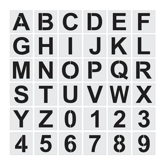 LSLJS 36 Piece Set Of English Alphanumeric Template Diy Hollow Wall Painting Decoration Custom Template, Text Template