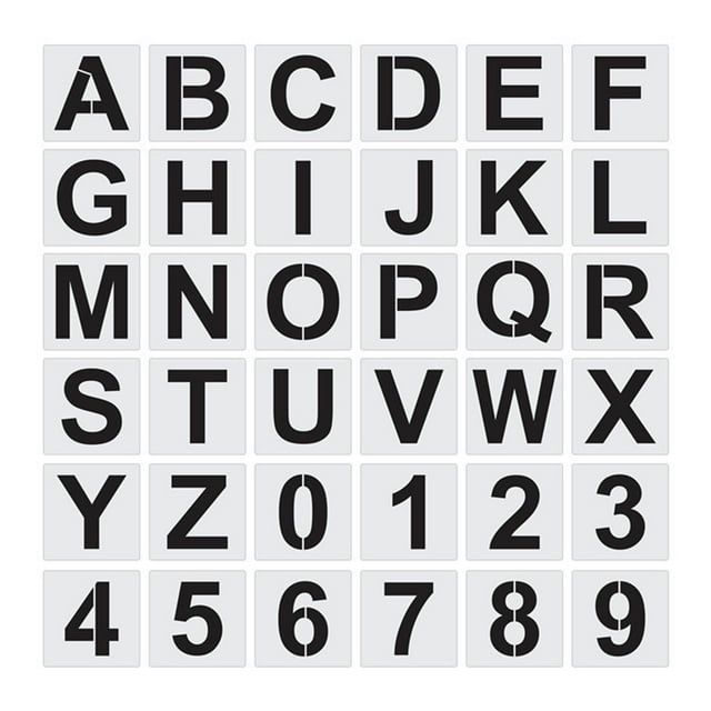 LSLJS 36 Piece Set Of English Alphanumeric Template Diy Hollow Wall Painting Decoration Custom Template, Text Template