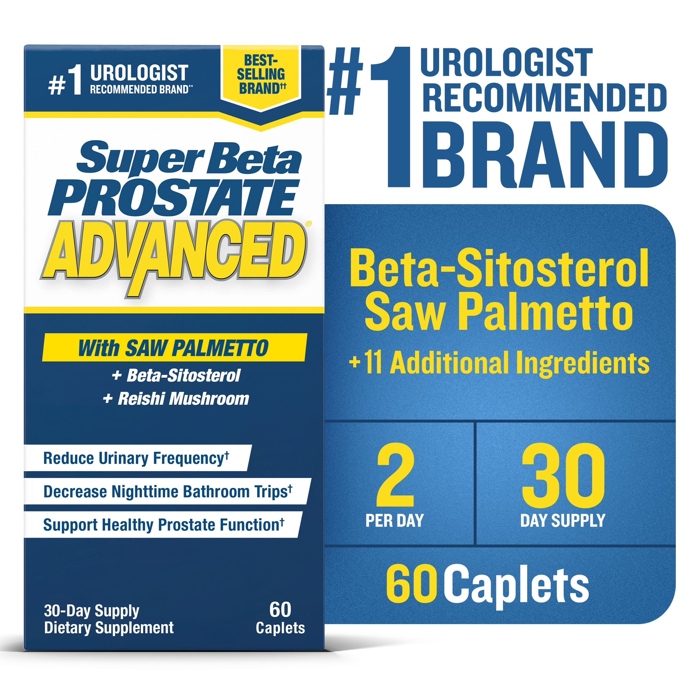 Super Beta Prostate Advanced + Saw Palmetto & Beta Sitosterol, Men's Health, 60 Caplets